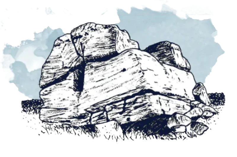 illustration of a large boulder