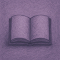 Stylized purple icon of an open book on a textured background, symbolizing reading or learning.
